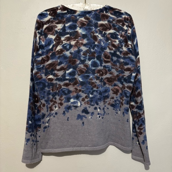 Carole Little Wool Rabbit Hair Cardigan Button Up Sweater Abstract Size Large - Picture 10 of 11